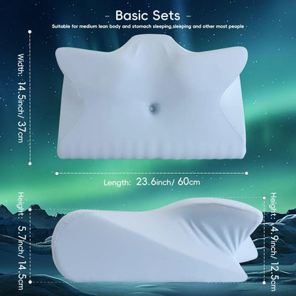 Ergonomic Memory Foam Neck Pillow for Comfort and Support - Ideal for Home and Travel