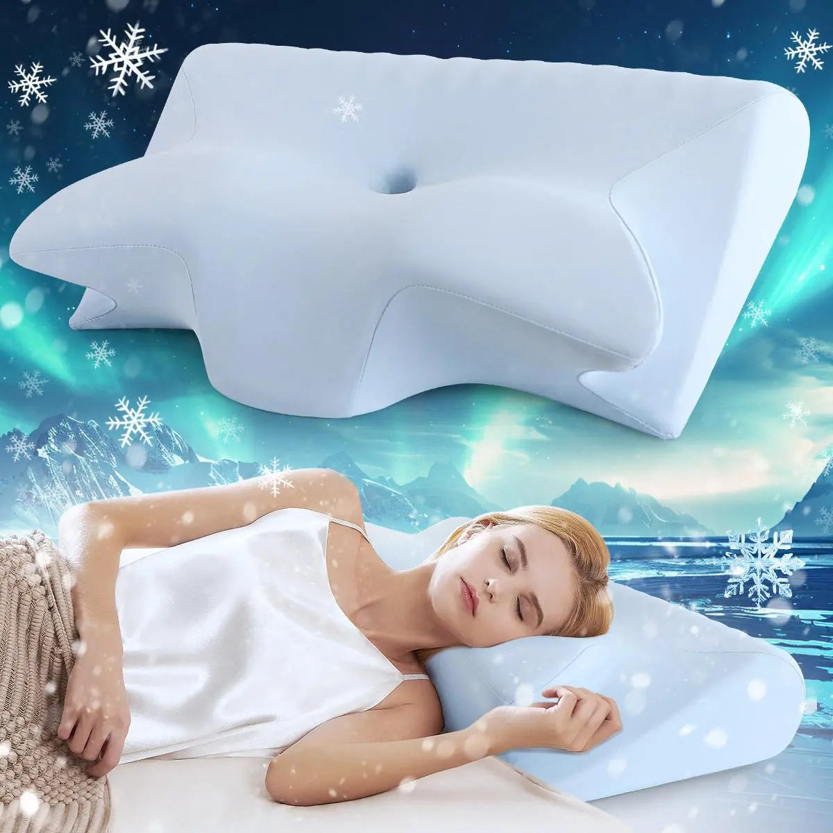 Ergonomic Memory Foam Neck Pillow for Comfort and Support - Ideal for Home and Travel